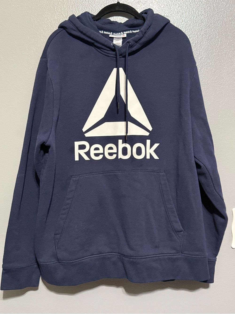 Reebok Men's Navy Hoodie Sweatshirt 2X